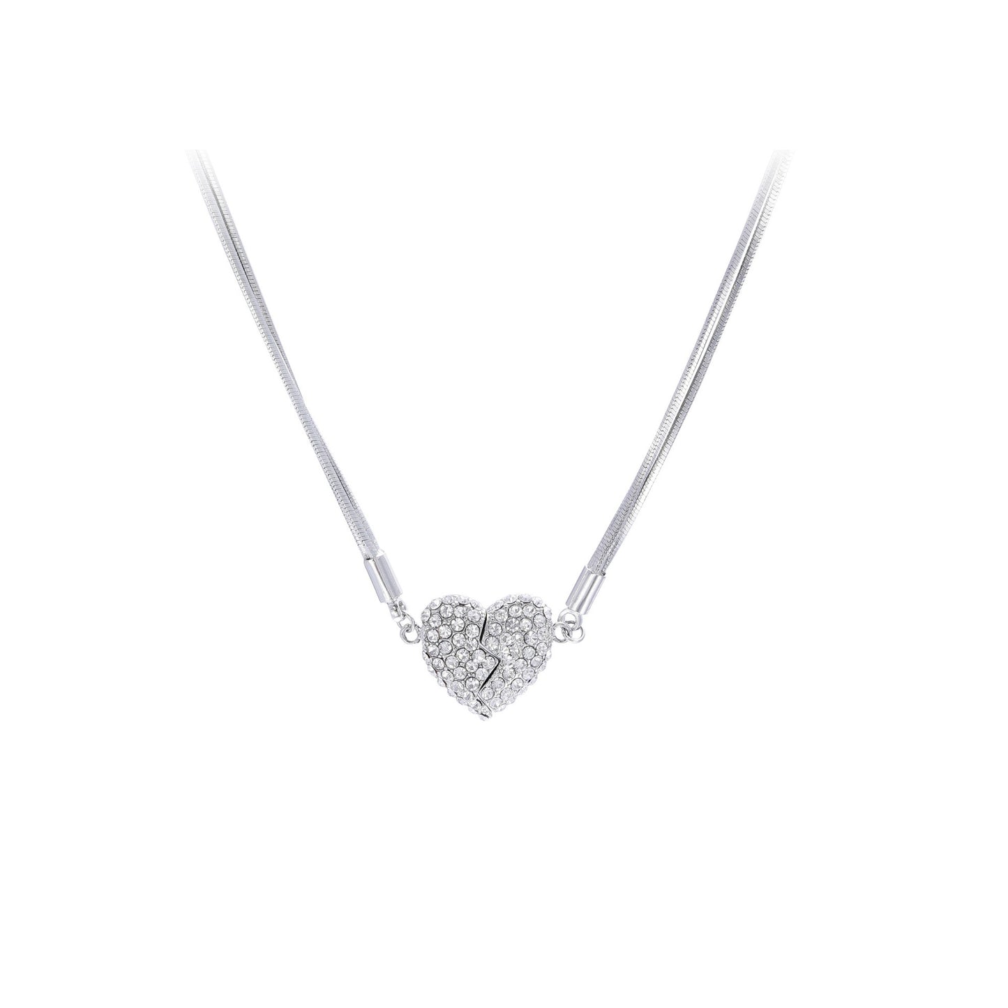 Creative Magnetic Heart Embrace Necklace