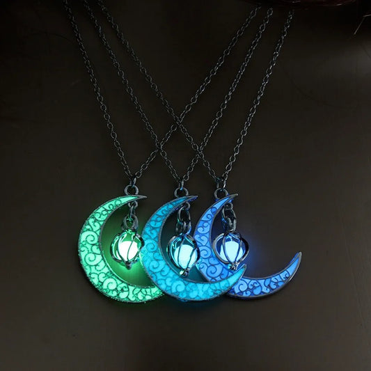 Cage Moon Star Planet Necklaces (Glow in Dark)