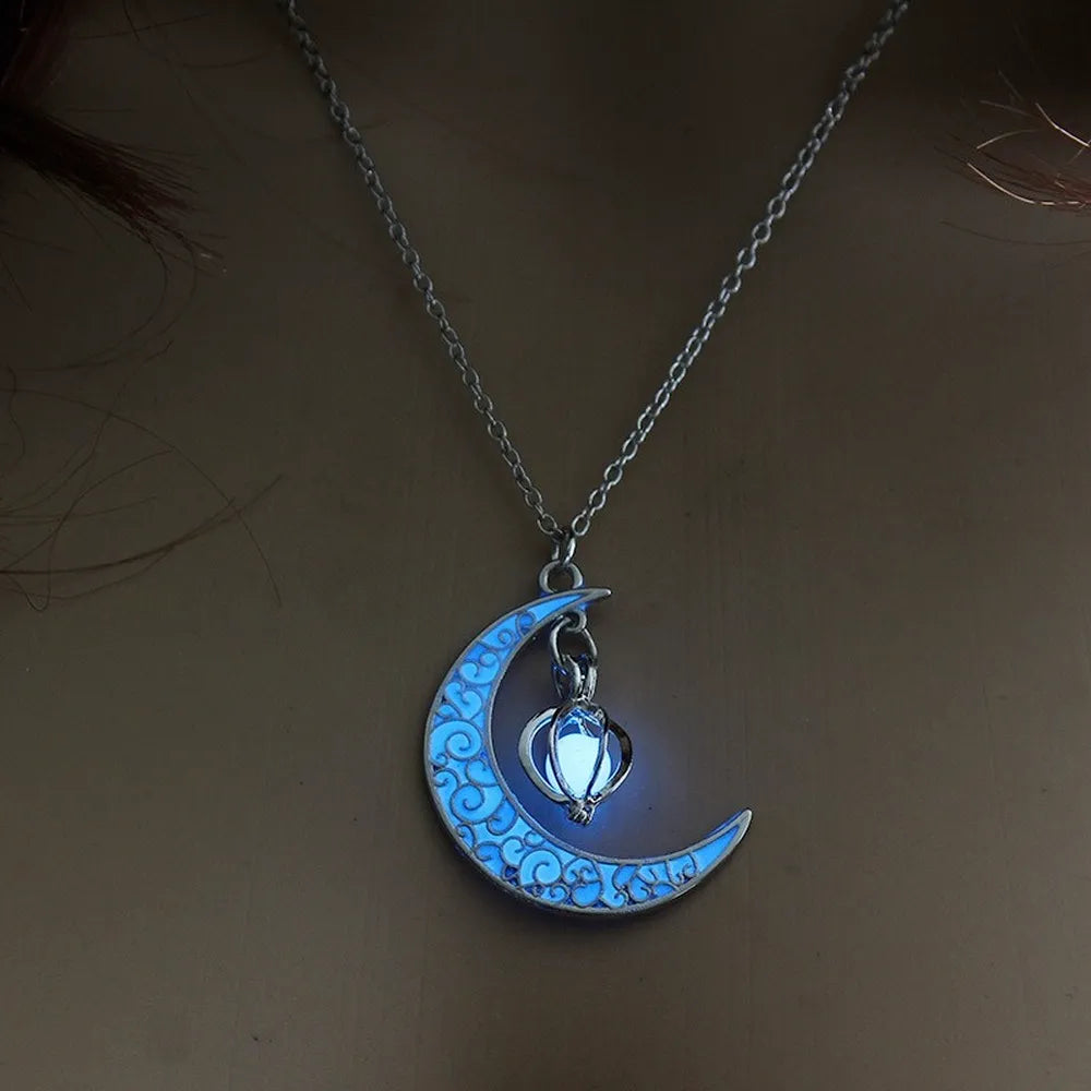 Cage Moon Star Planet Necklaces (Glow in Dark)