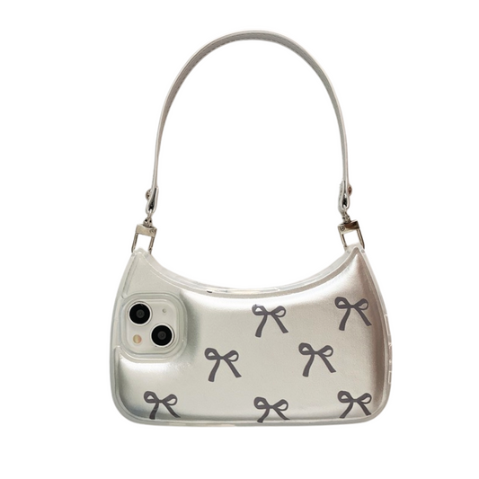 [Premium Exclusive] Silver Ribbon Handbag Case